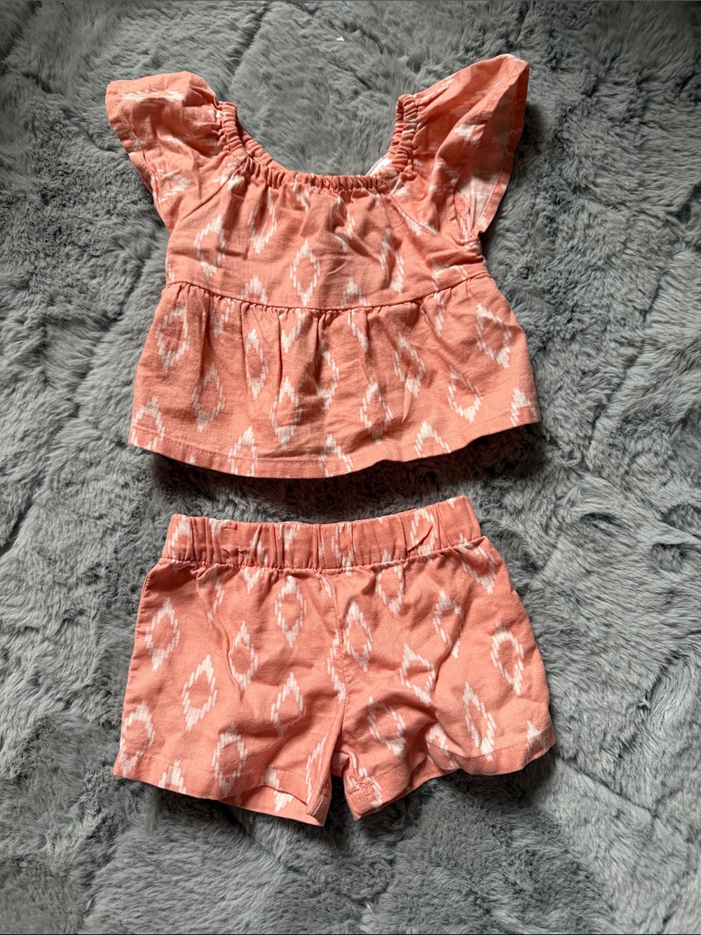 Carters Peach Two-Piece Infant Set - Top & Shorts